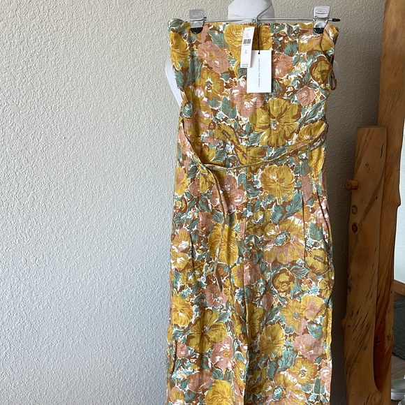 Anthropologie Yellow and Blue Floral Jumpsuit Sz XL - Picture 7 of 11